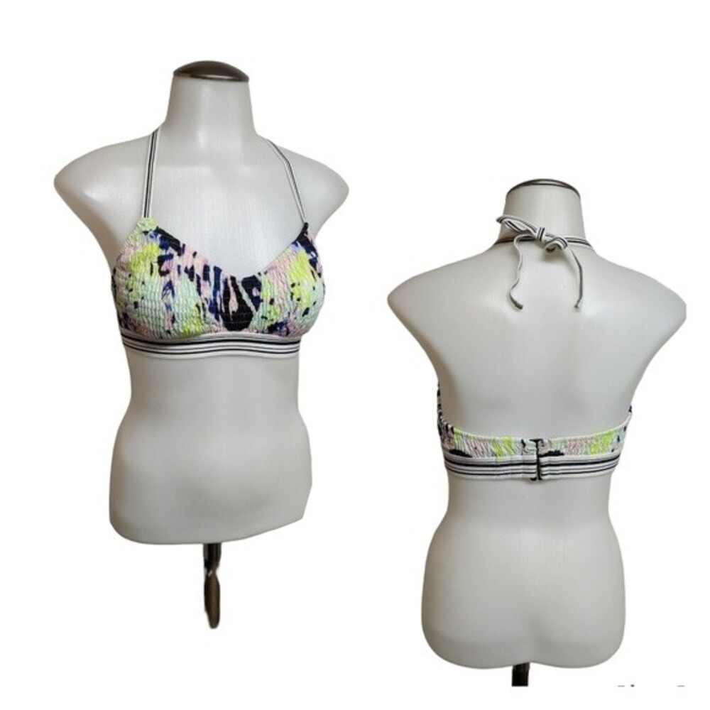 Victoria's Secret Swimsuit Bikini Ruched Top Medium Multicolor Tie Dye M